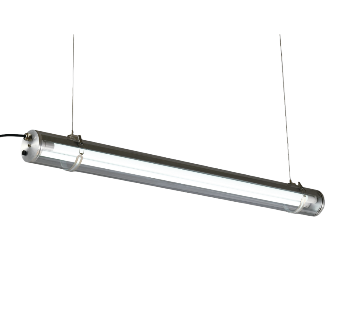 Ø70/Ø100 suspended commercial tubular light with replaceable T8 LED tube — MANI Lighting