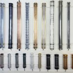 Designer LED tubular lights with metal mesh and patterned diffusers for industrial, commercial and architectural lighting projects