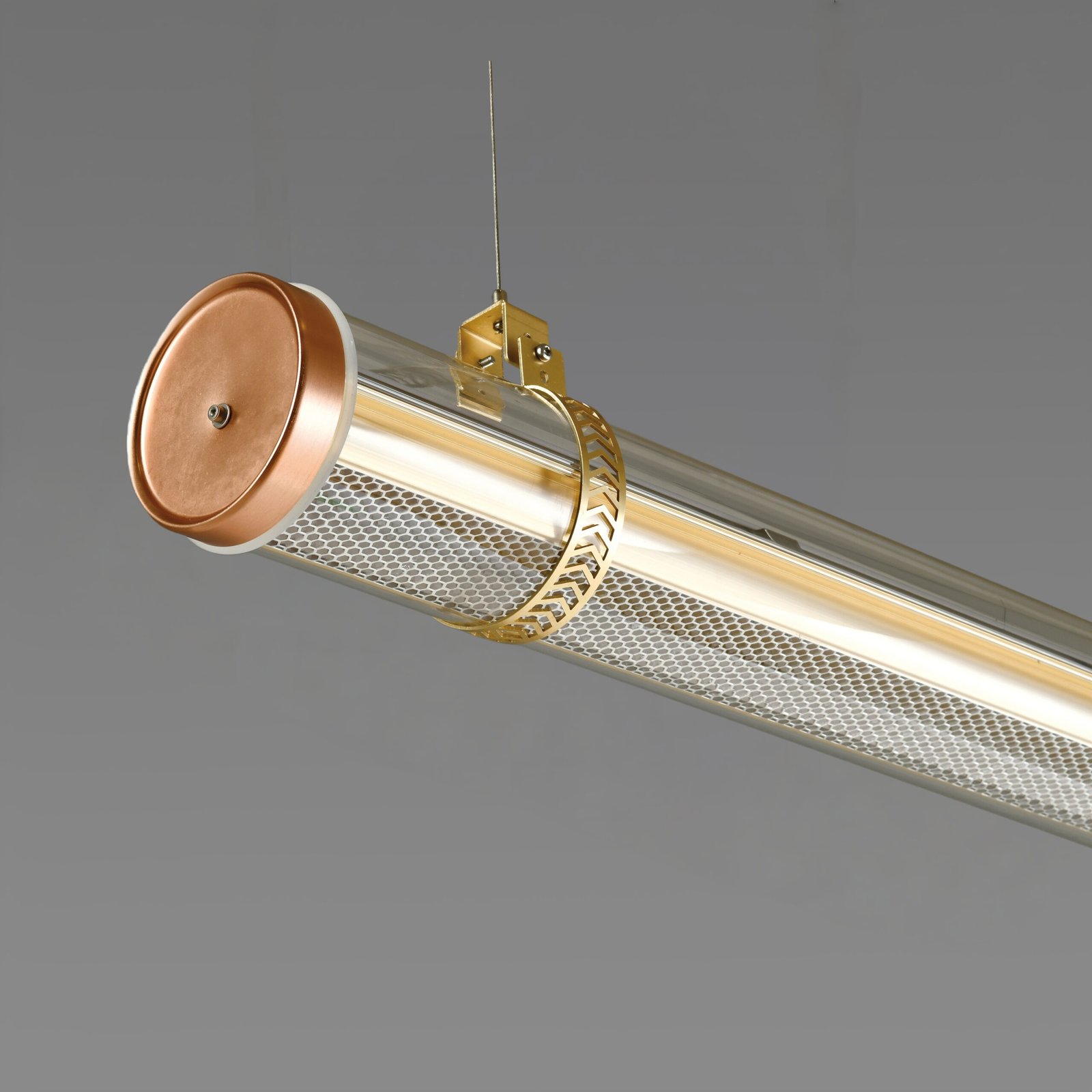 Nova tubular light featuring internal honeycomb structure for controlled, low-glare directional lighting