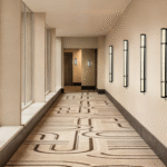 Architectural tubular wall-mounted LED fixtures for hotel corridor lighting project