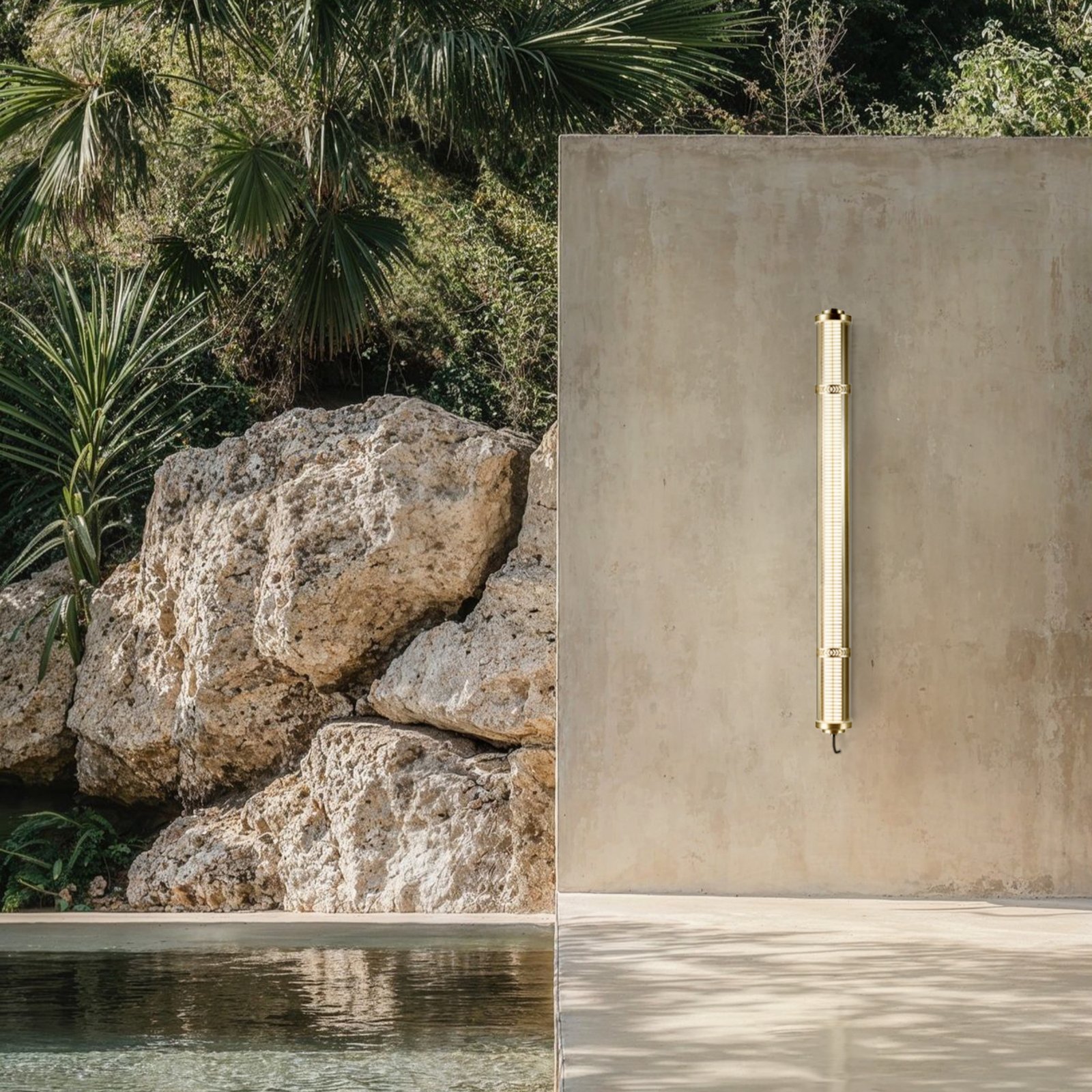 Aurelia Architectural Tubular Luminaire Aurelia wall-mounted tubular light with integrated grille, IP67 architectural lighting for semi-outdoor spaces