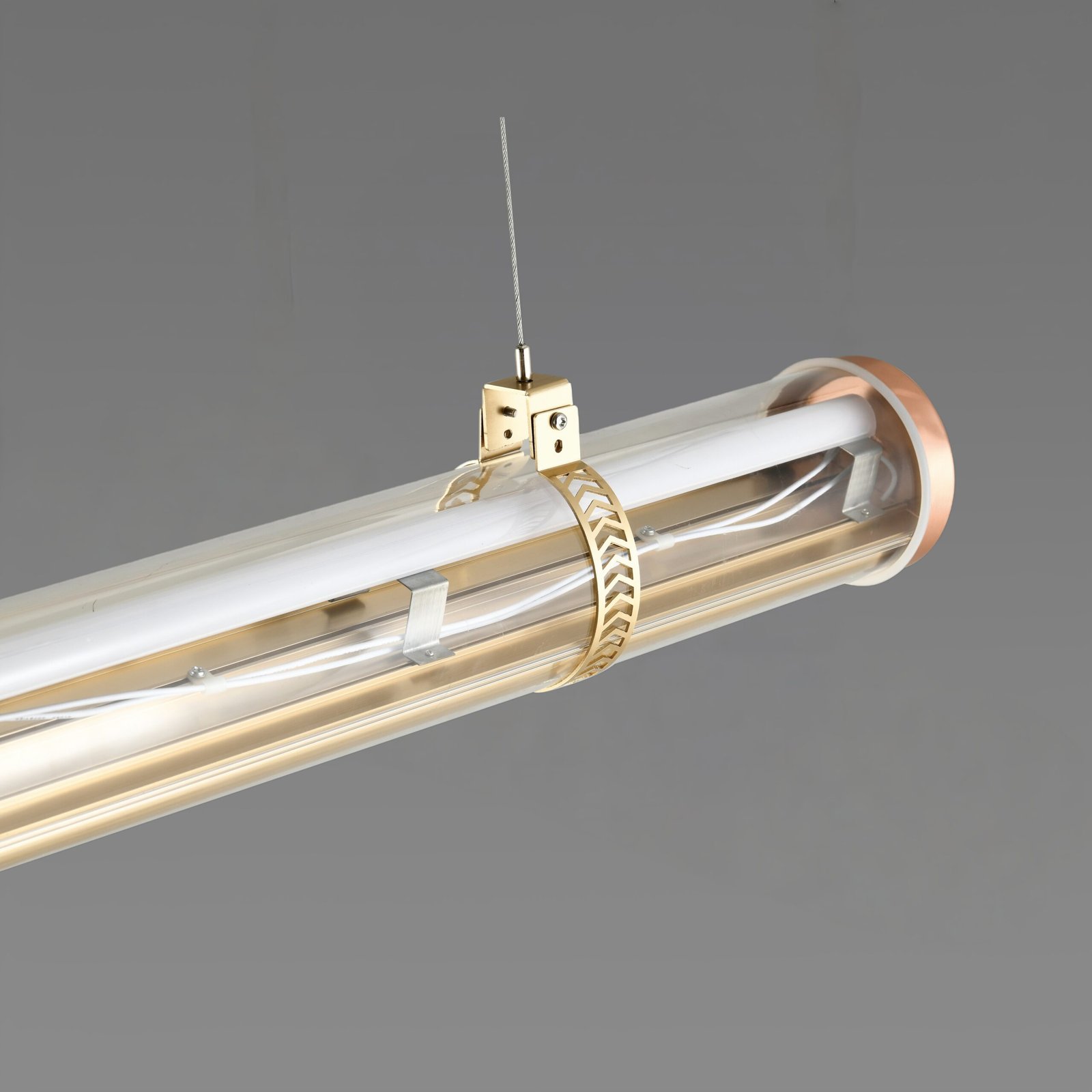 Nova tubular light featuring internal honeycomb structure for controlled, low-glare directional lighting