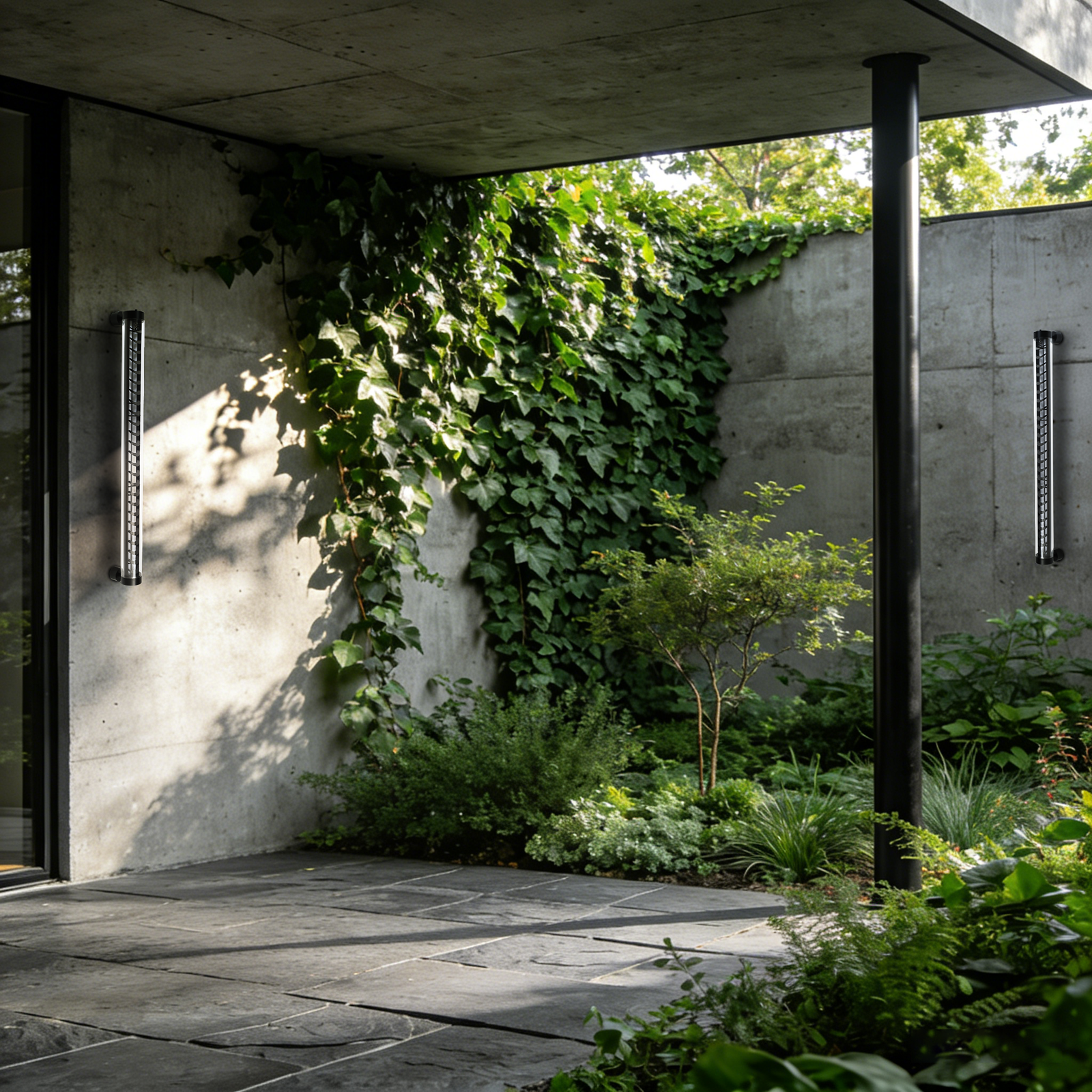 Aero Architectural Tubular Luminaire AREO adjustable architectural tubular wall light with aluminum louvers, direct wall mounting, single or double sided emission