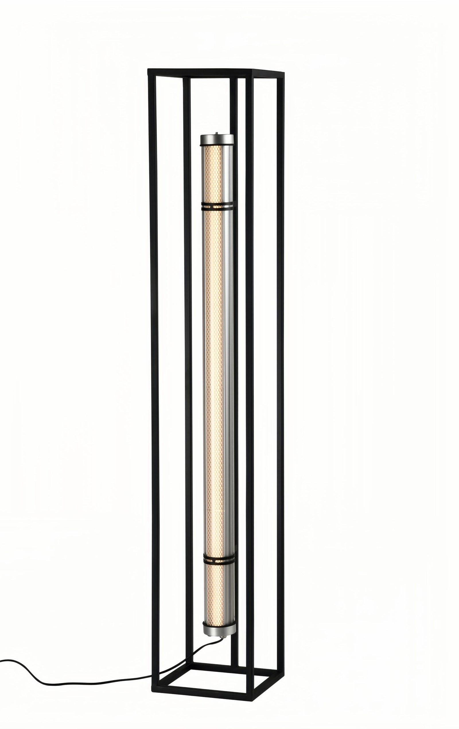 Framea Floor Architectural Tubular Floor Lamp Framea Floor minimalist rectangular frame floor lamp with tubular lighting element