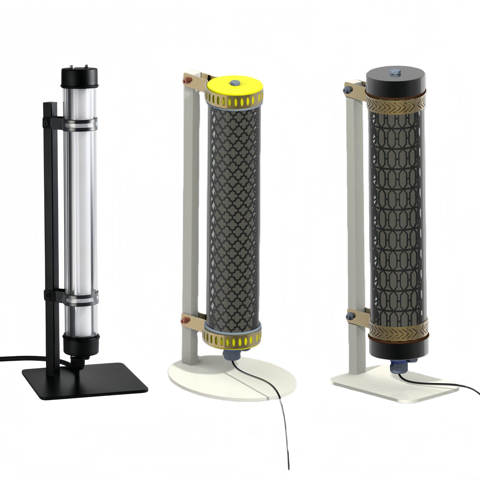 Axis Desk modular desk lamp with interchangeable tubular light and metal support frame