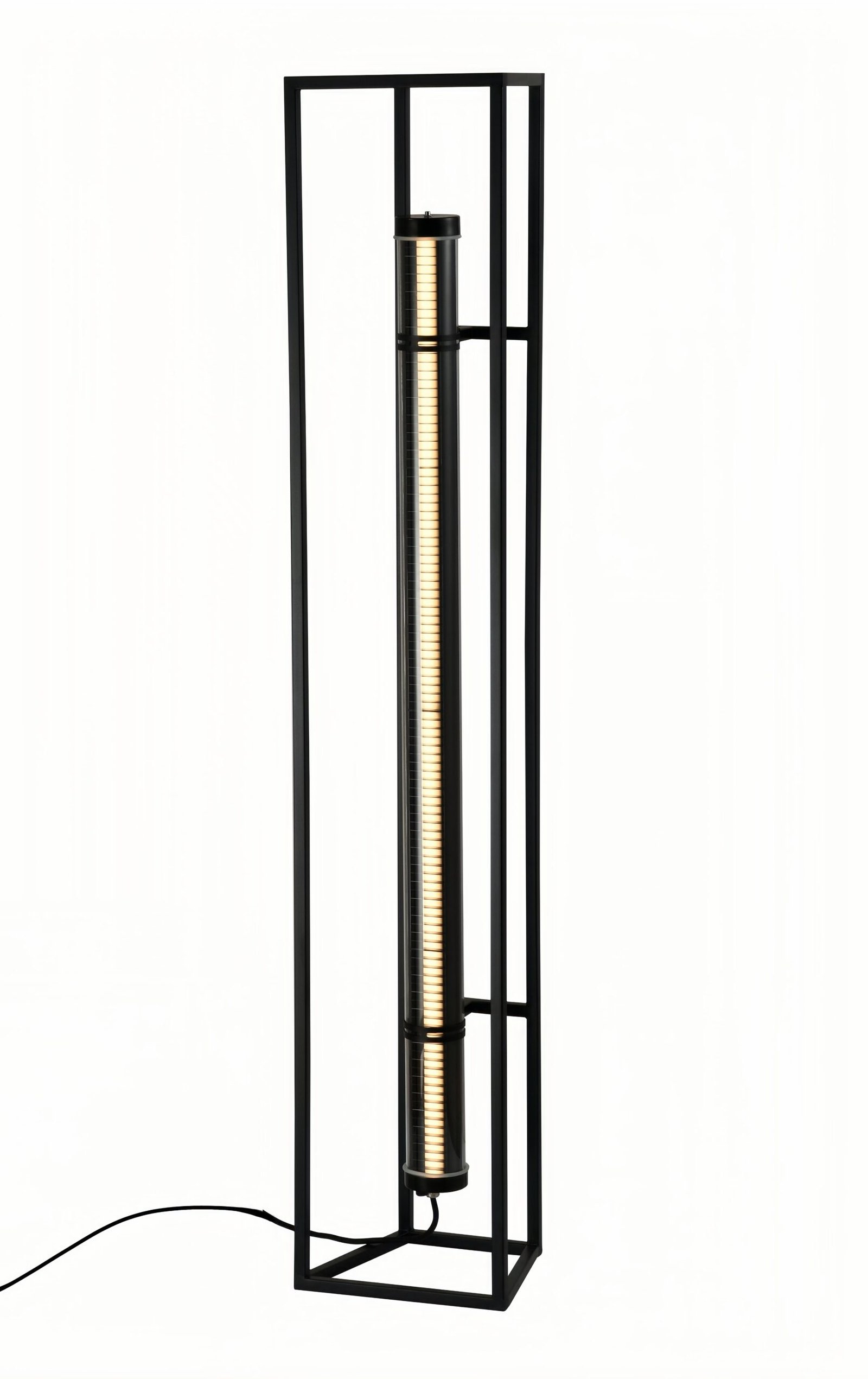 Frame Tower Architectural Tubular Floor Lamp Geometric floor lamp with an open trapezoidal iron frame