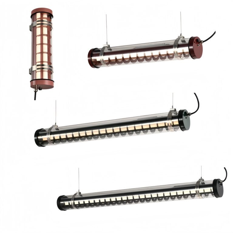 Rosa architectural tubular light color finish options – multi-color wall-mounted and suspended configurations (MANI Lighting)