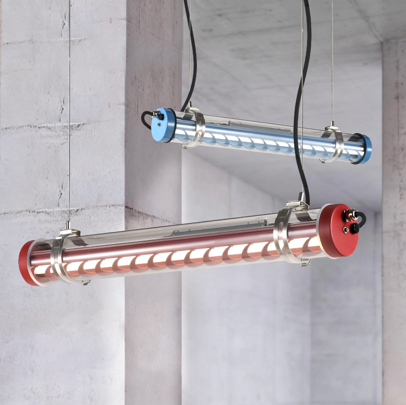 Matisse Architectural Tubular Luminaire architectural tubular LED light with internal louver and stainless steel mounting rings