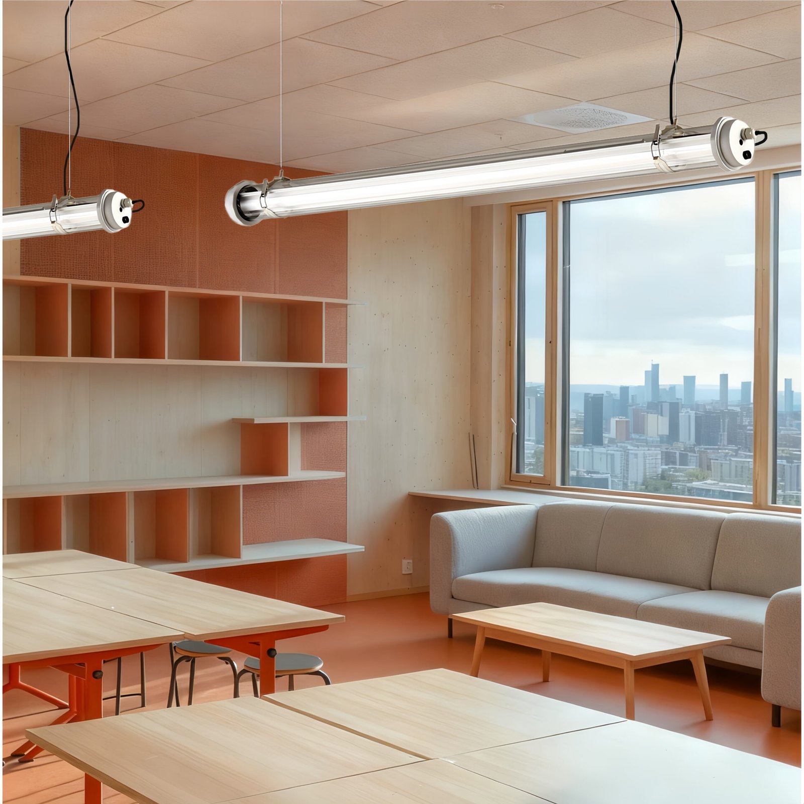 Forge Commercial LED Tri Proof Tubular MANI Forge supports wall, ceiling, and suspended mounting, allowing flexible integration across a wide range of commercial and public building layouts.