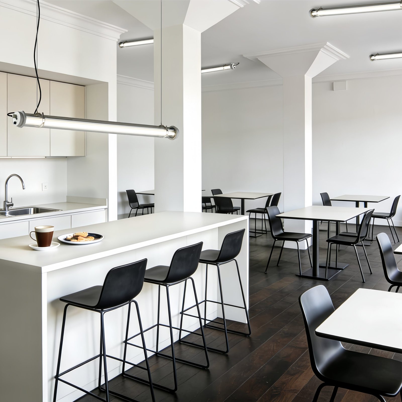 Forge Commercial LED Tri Proof Tubular MANI Forge supports wall, ceiling, and suspended mounting, allowing flexible integration across a wide range of commercial and public building layouts.