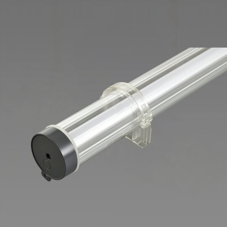 MANI commercial suspended tubular luminaire with direct cable suspension, no clips required