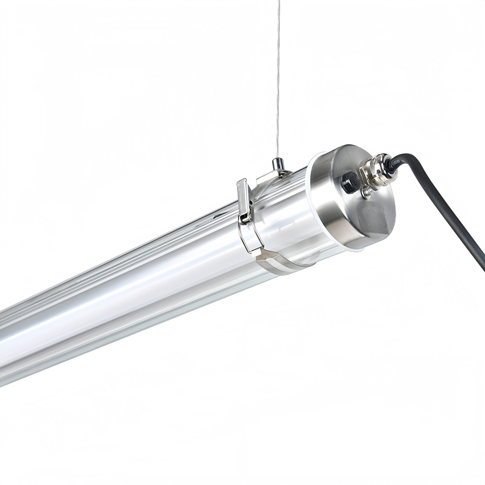 High strength protection industrial tubular tri-proof LED light with IK10, IP67, UV resistance and 960°C glow-wire resistance