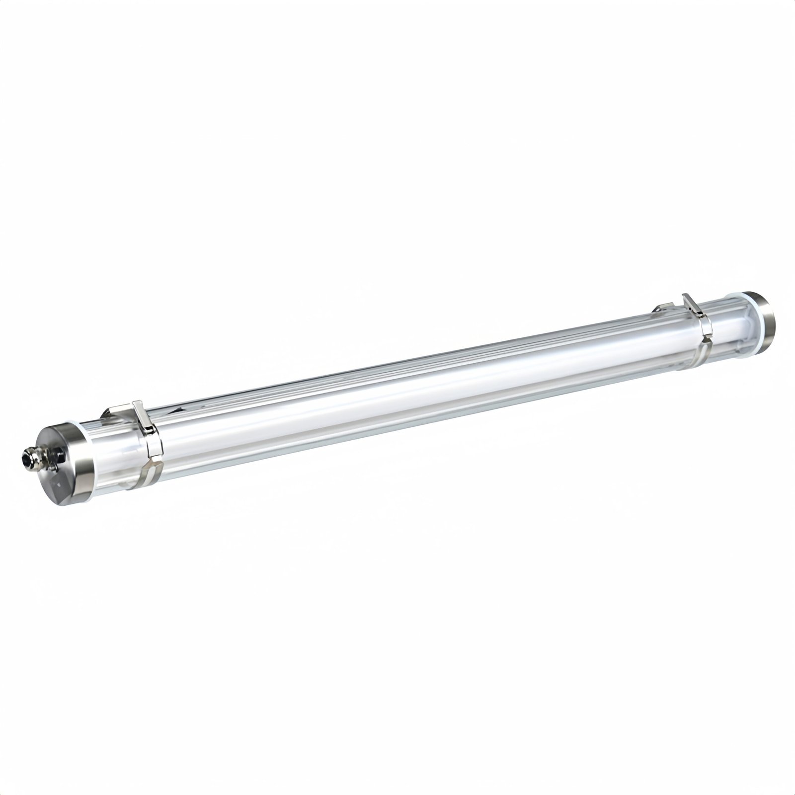 High strength protection industrial tubular tri-proof LED light with IK10, IP67, UV resistance and 960°C glow-wire resistance