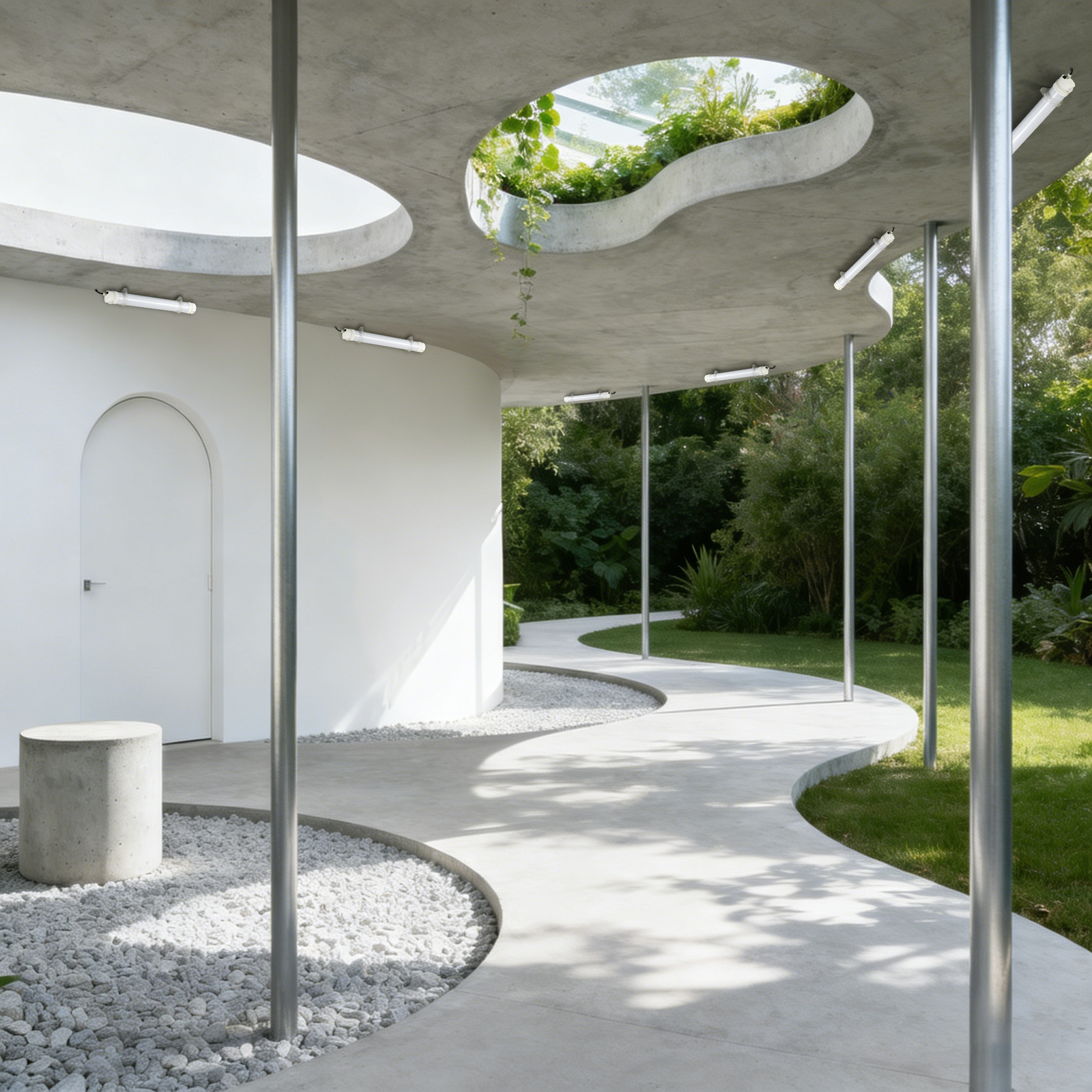 Opal Commercial LED Tri Proof Tubular MANI IP65 IK10 Tri-Proof Tubular with PIR sensor use in outdoor