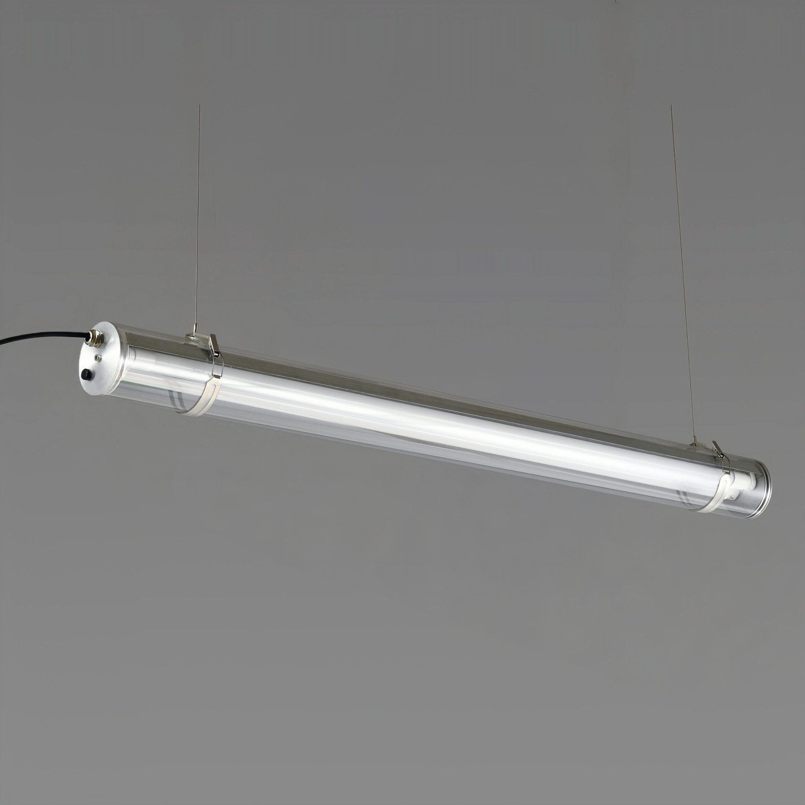Swap Commercial LED Tri Proof T8 Tubular MANI Commercial tubular luminaire featuring an internal replaceable T8 LED tube, suitable for suspension or surface mounting