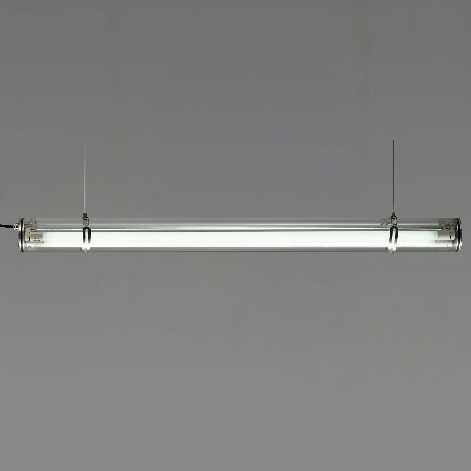 Swap Commercial LED Tri Proof T8 Tubular MANI Commercial tubular luminaire featuring an internal replaceable T8 LED tube, suitable for suspension or surface mounting