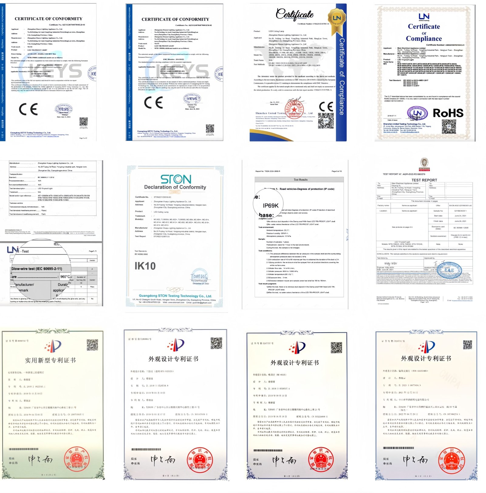 Certifications & Test Reports & Patents