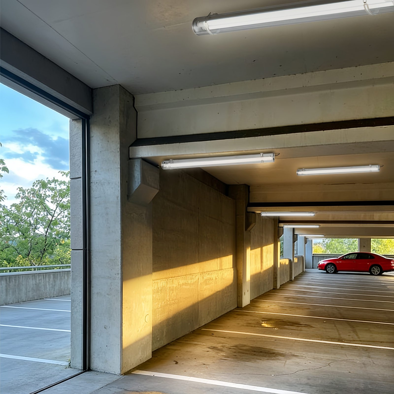 Swap Commercial LED Tri Proof T8 Tubular MANI Commercial tubular luminaire featuring an internal replaceable T8 LED tube, suitable for suspension or surface mounting