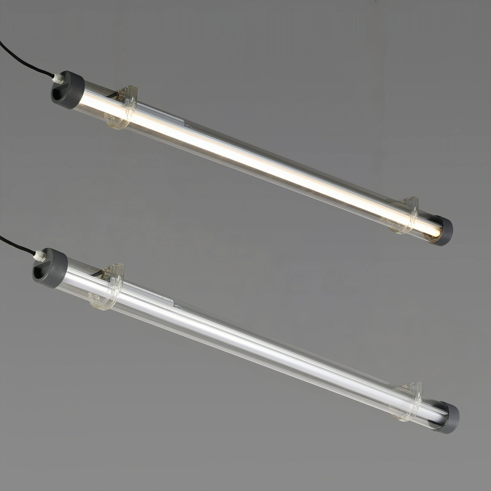 MANI IP65 IK10 tubular LED luminaire with redesigned end caps, impact-resistant polycarbonate housing