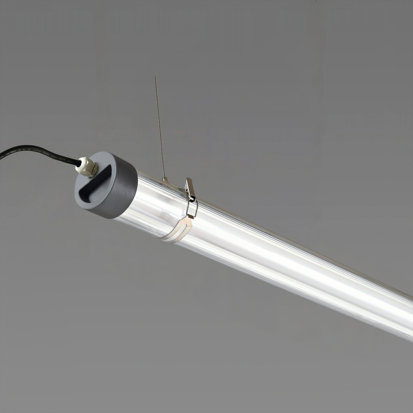 MANI IP65 IK10 tubular LED luminaire with redesigned end caps, impact-resistant polycarbonate housing