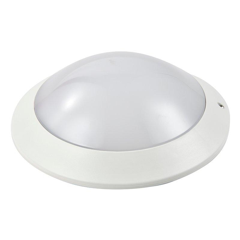 MC-802 Ceiling Light MANI MC-802 round LED bulkhead ceiling light in white finish with opal diffuser