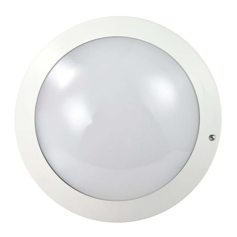 MC-802 Ceiling Light MANI MC-802 round LED bulkhead ceiling light in white finish with opal diffuser