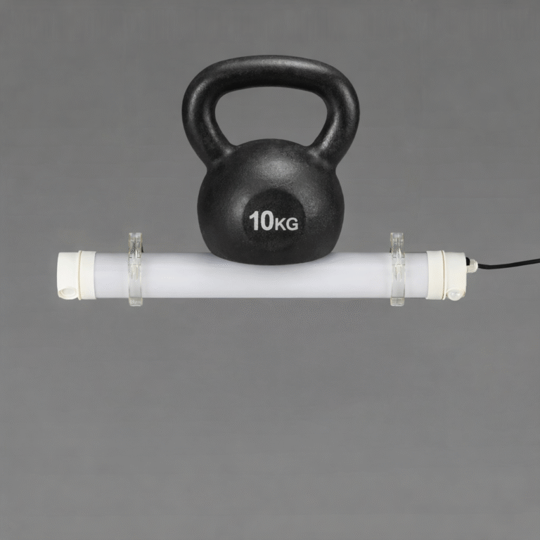 Commercial IP65 IK10 tri-proof tubular luminaire demonstrating high impact resistance